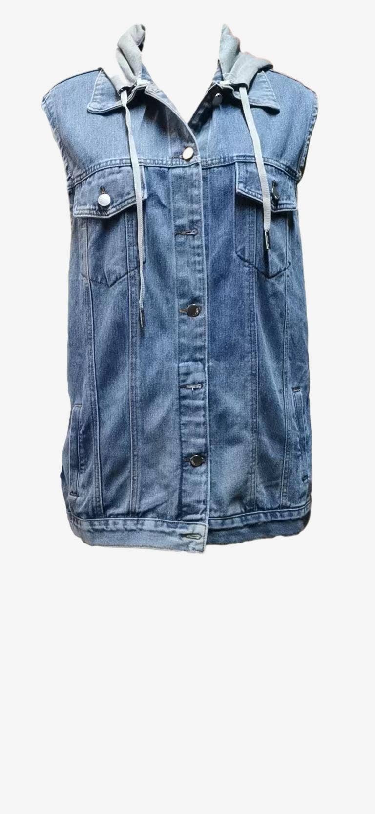 Hooded Denim Vest