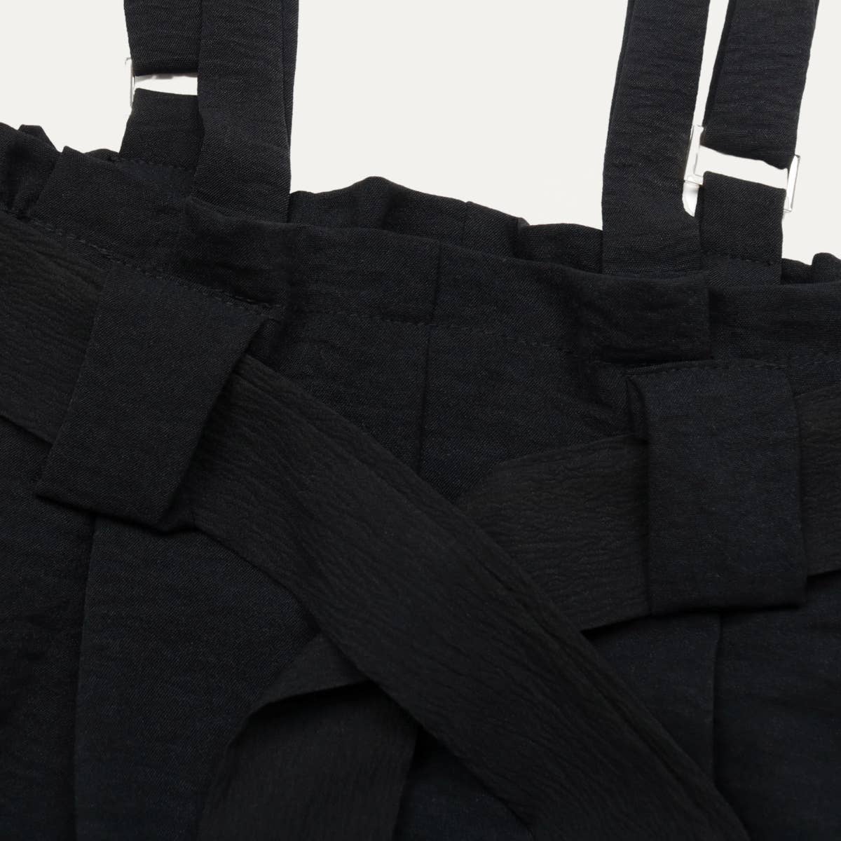 Black High-Waisted Wide-Leg Overalls