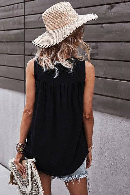 Crew Neck Lace BLACK