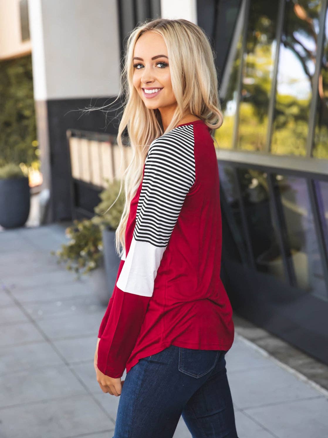 Striped Sleeve Top