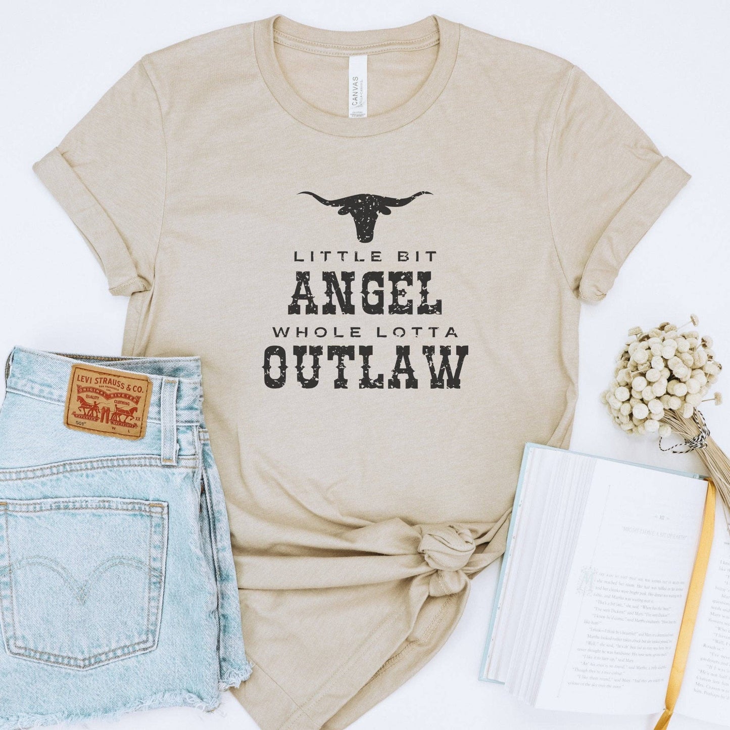 Angel/Outlaw Western Graphic T-Shirtp