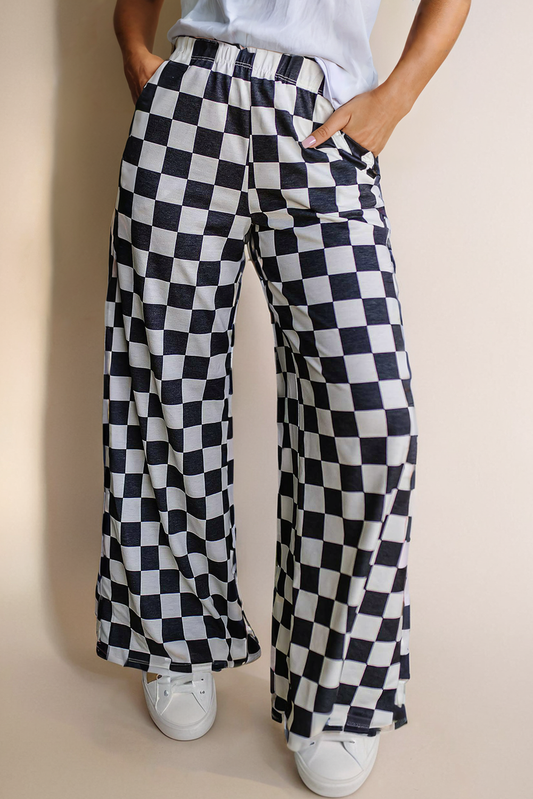 Checkered Pant in Black and white