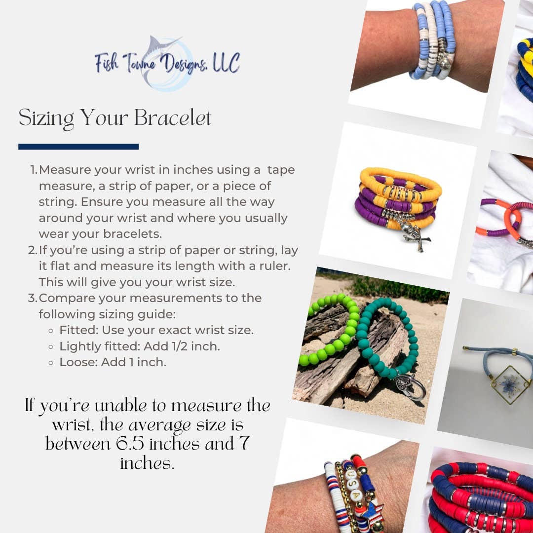 Light Blue and White Game Day Bracelet Stack