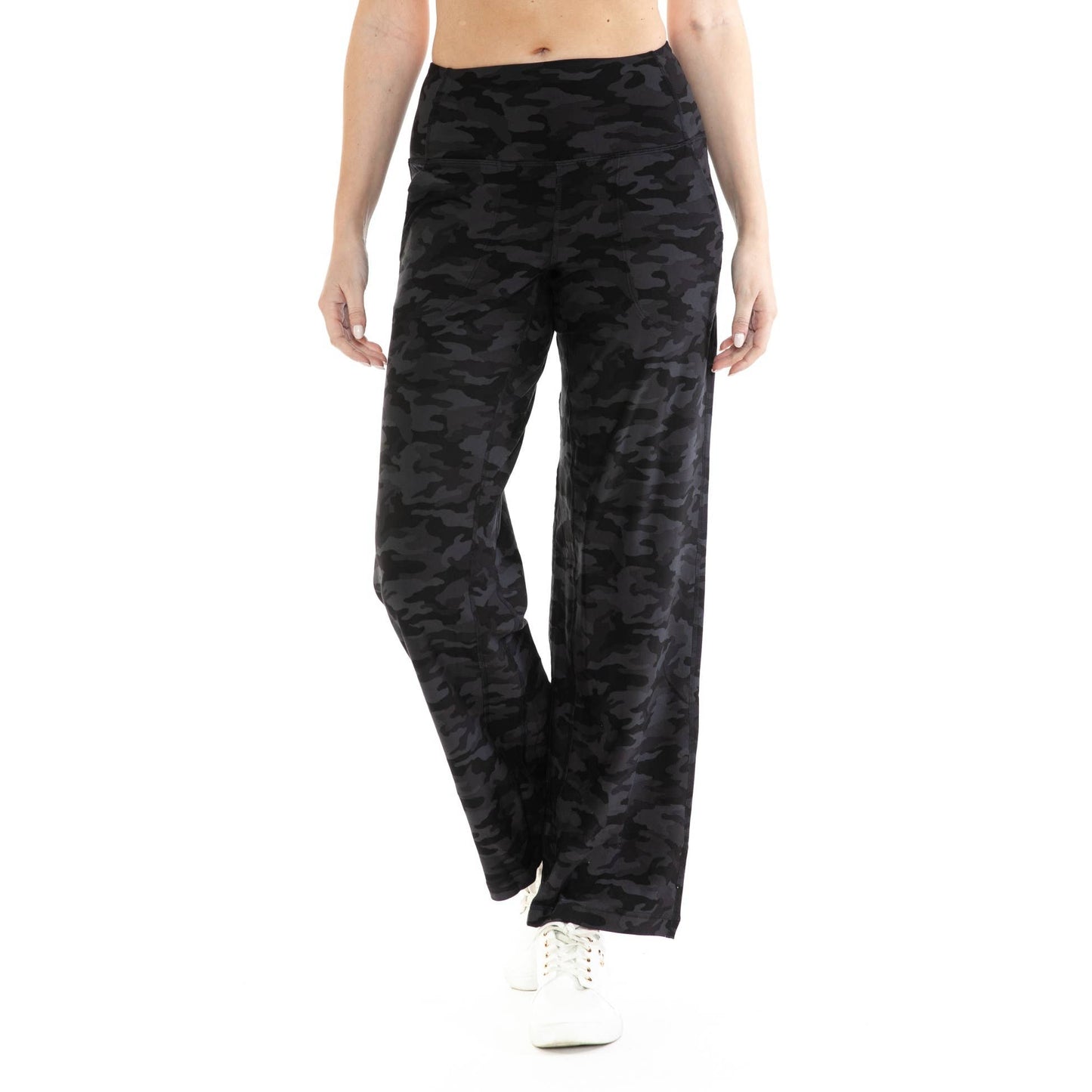 Wide Leg Camo Print Yoga Pants