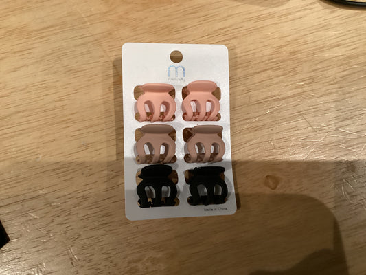 Mini claw clip pack colored