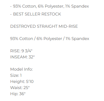 Judy Blue Destroyed Straight Mid Rise Jeans