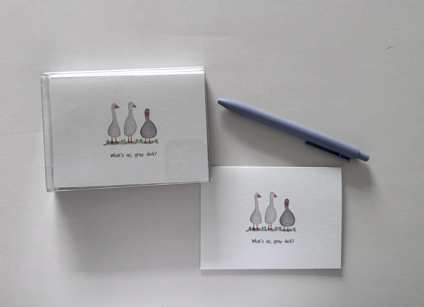 AligN Boxed Greeting Cards: What's Up, Gray Duck?