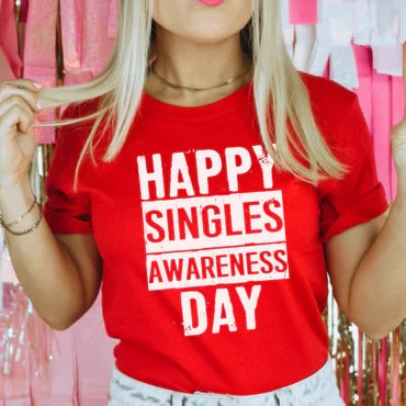 Happy Singles Awareness Day Valentine Graphic T-shirt