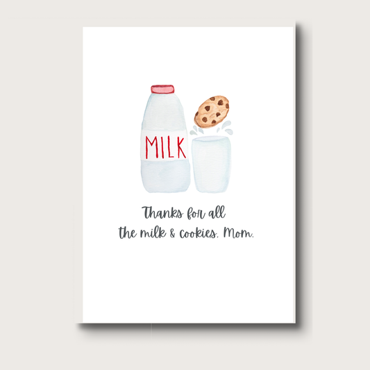 AligN Card: Milk and Cookies Mother's Day Greeting Card - Thank You Card