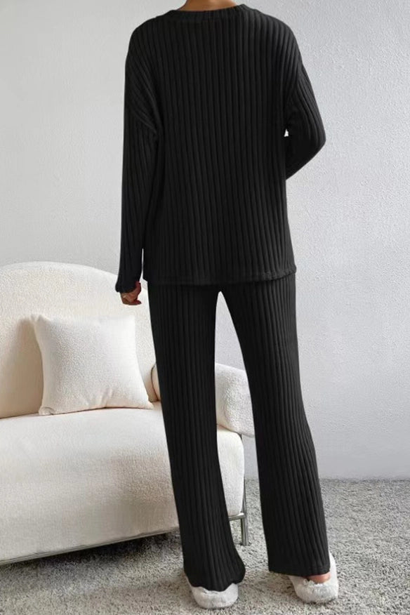 Ribbed Top with Pants Set