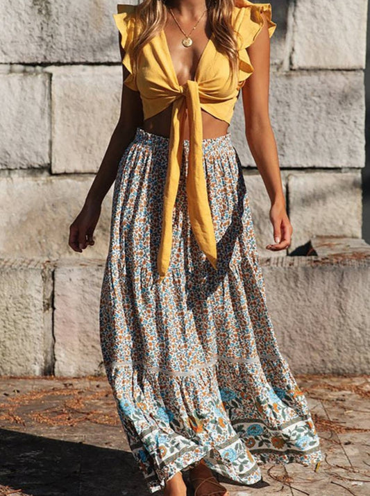 Ruffled Maxi Skirt