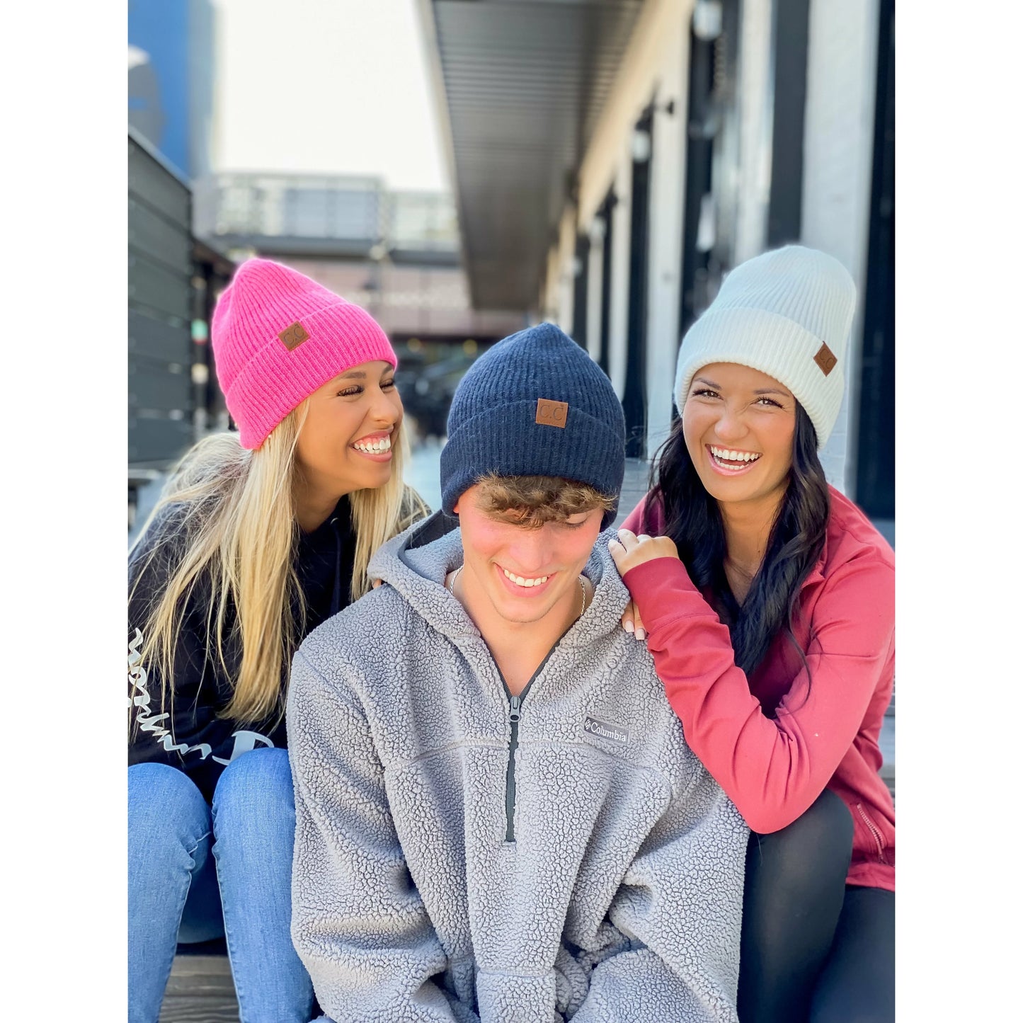 Unisex Soft Ribbed Cuff CC Beanie