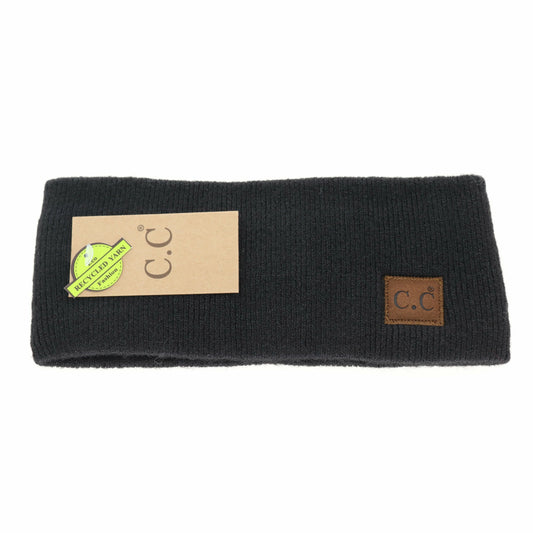 Soft Ribbed Leather Patch CC Head Wrap