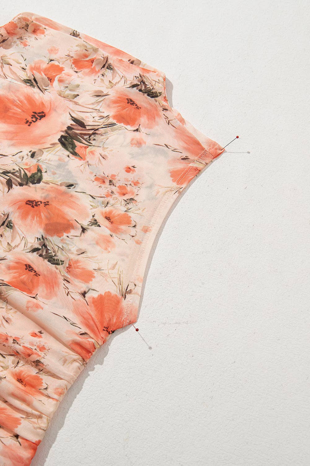 Mesh Floral Printed Slim Fit Tank Top
