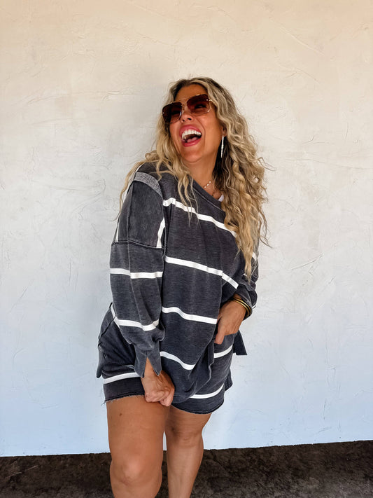 CLASSIC CREW STRIPED PULLOVER