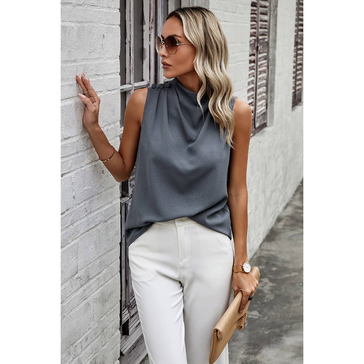 Ruched Sleeveless