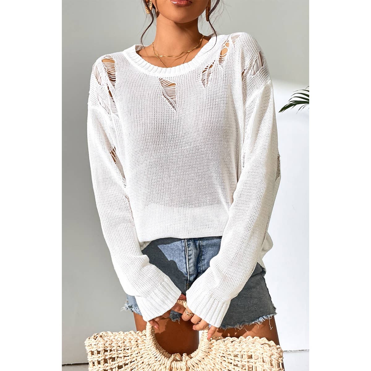 Knit Drop Shoulder Sweater
