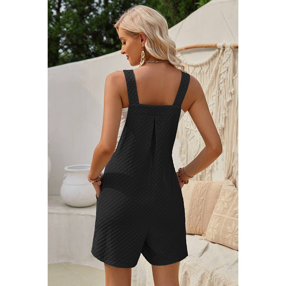 Sleeveless Romper:  Black
