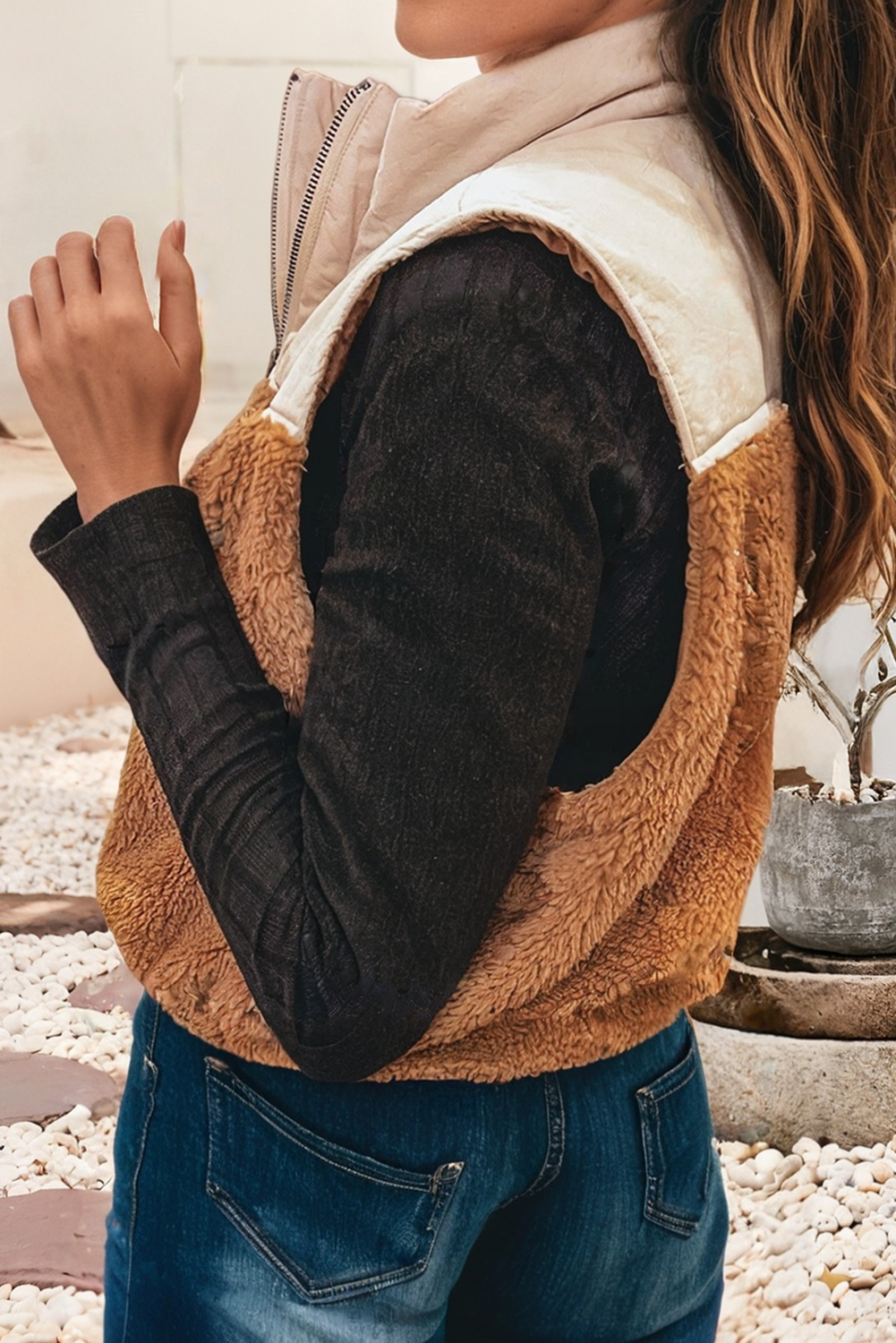 Patchwork Zipper Vest