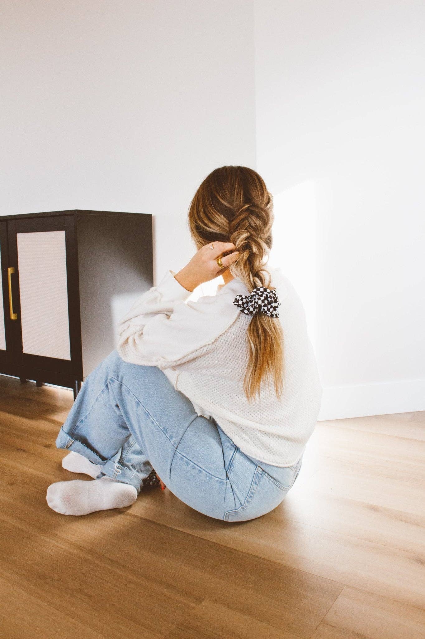 Checkerboard Oversized Scrunchie