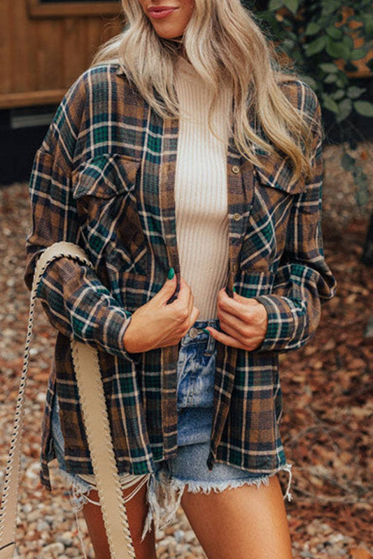 Plaid Print Shacket