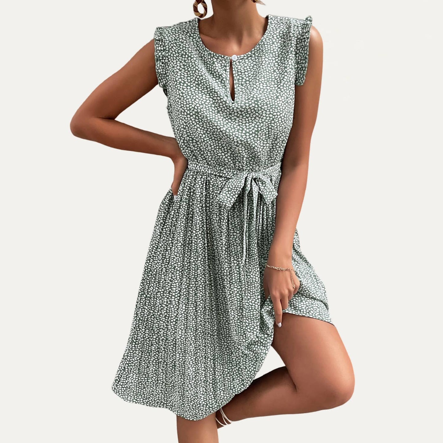 Gracefully Sage Midi Dress