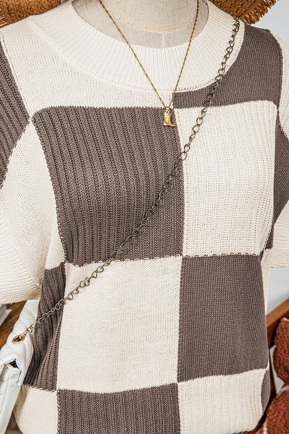 Colorblock Short Sleeve Sweater