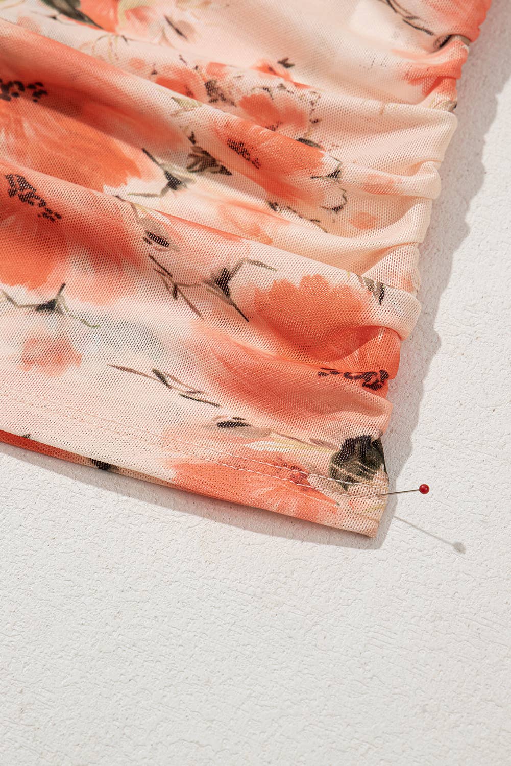Mesh Floral Printed Slim Fit Tank Top