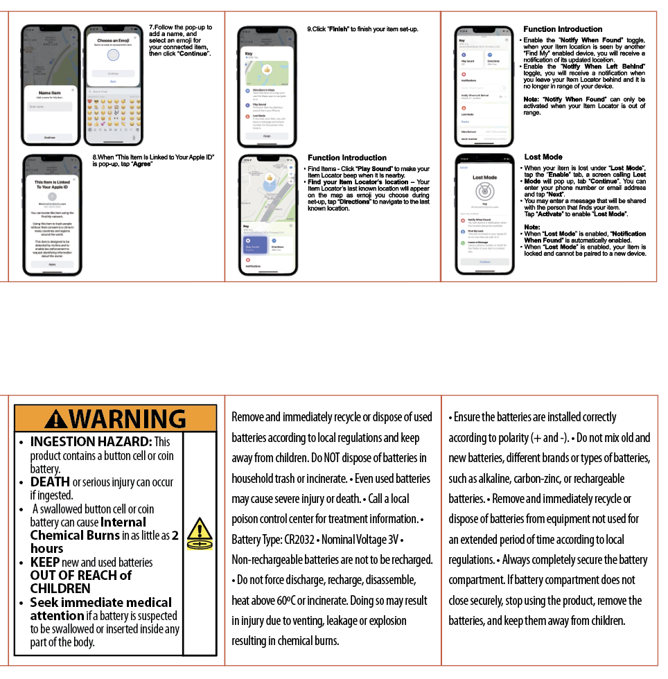 GPS Tracker Key Chain Apple Find My™ Compatible