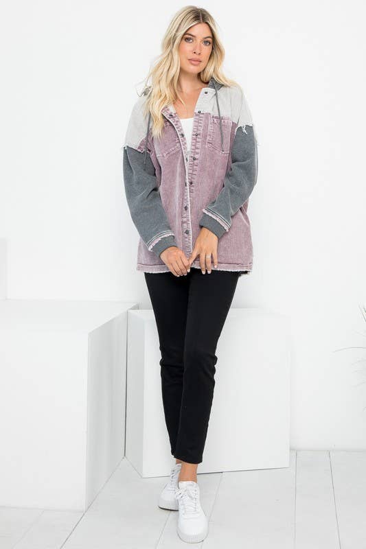 Plus Size Hooded Shacket