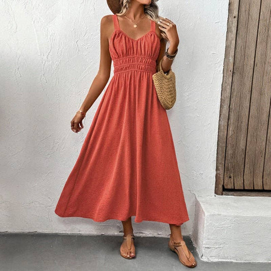 Halter Pleated Dress