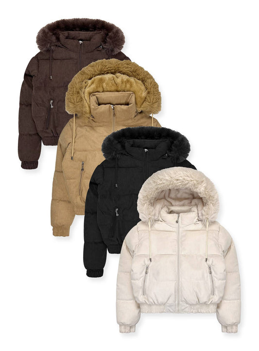 Faux Fur Hooded Puffer Jacket