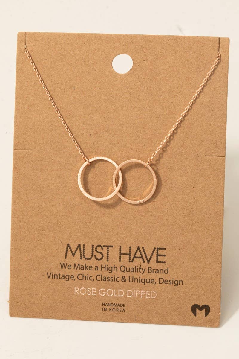 Metallic Dual Circle Pendant Necklace