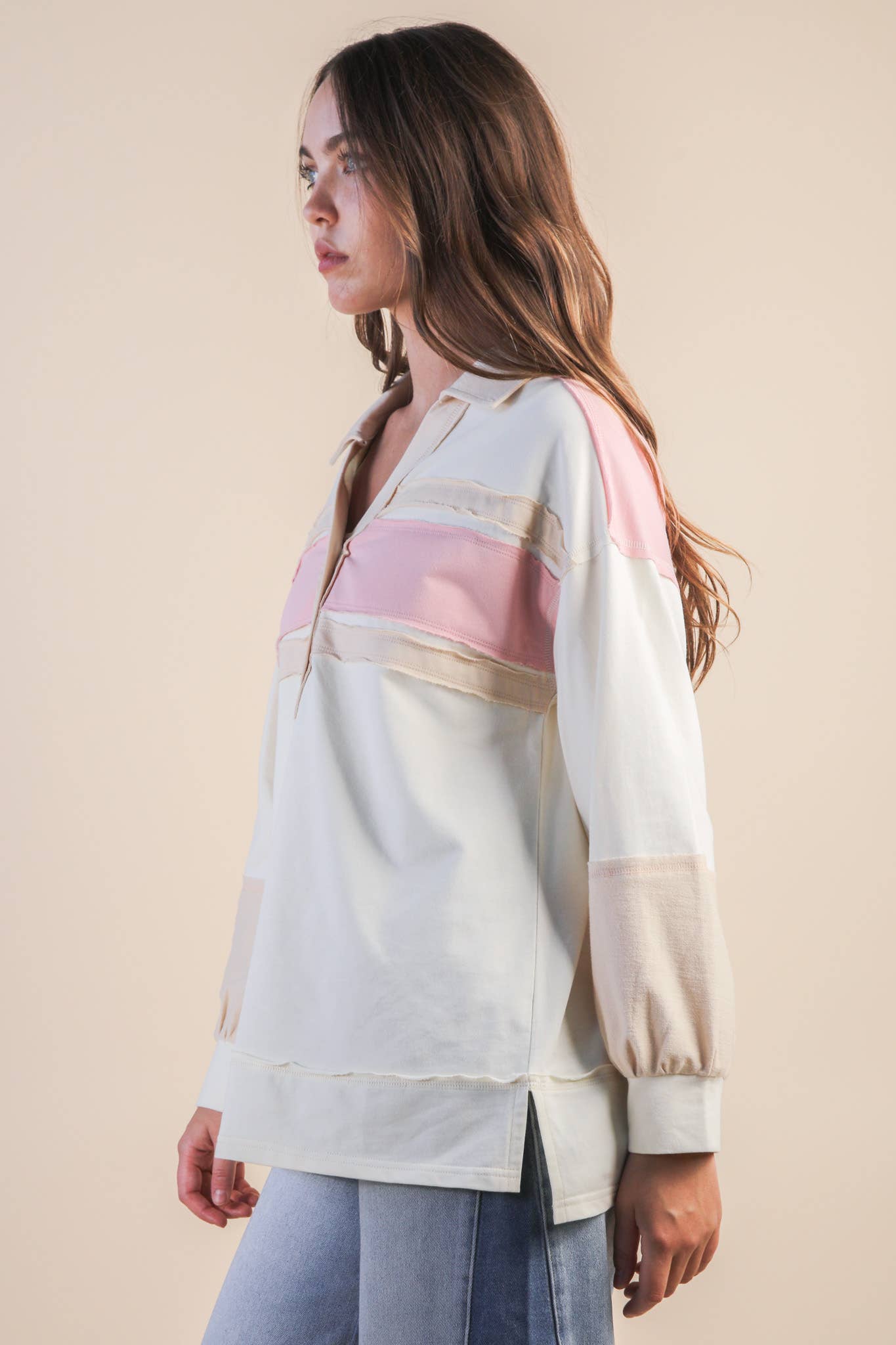 Color Block Oversized Long Sleeve