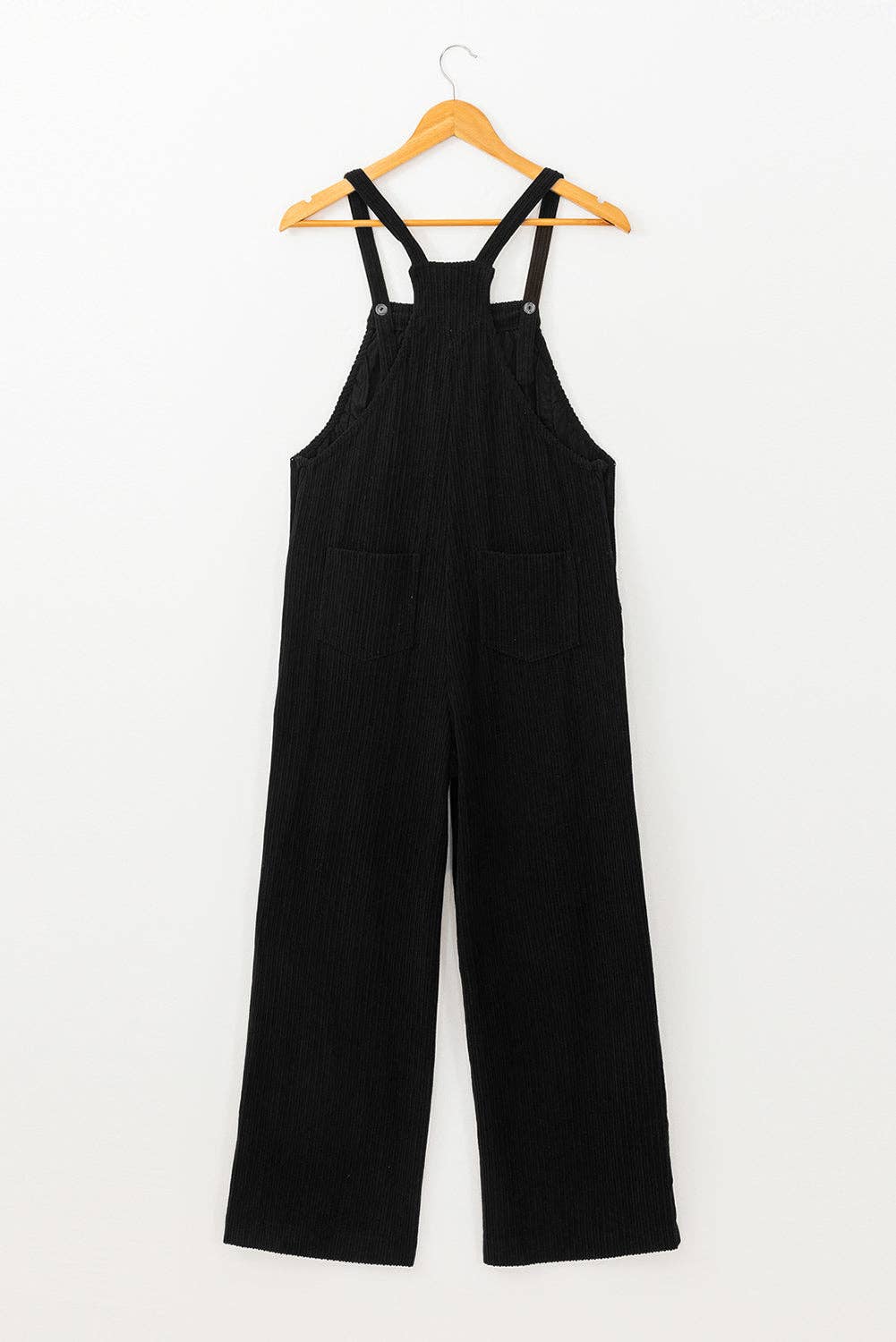Corduroy Overall with Pockets Black