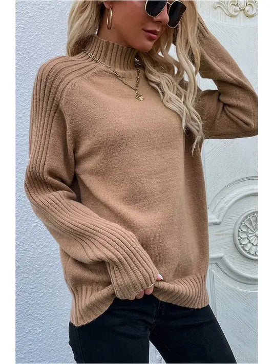 Turtle Neck Long Sleeve Casual Sweater