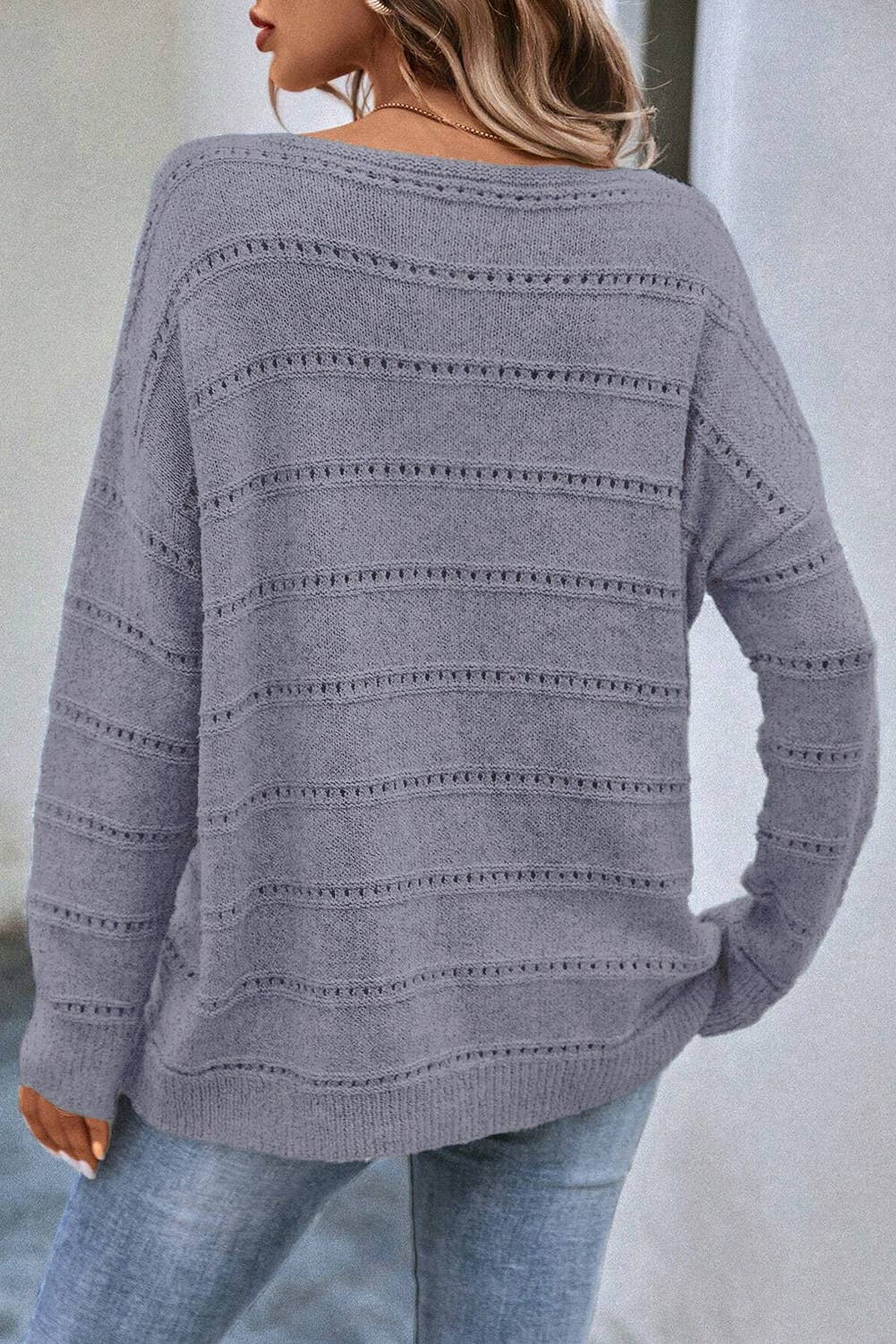 Boat Neck Knit Sweater