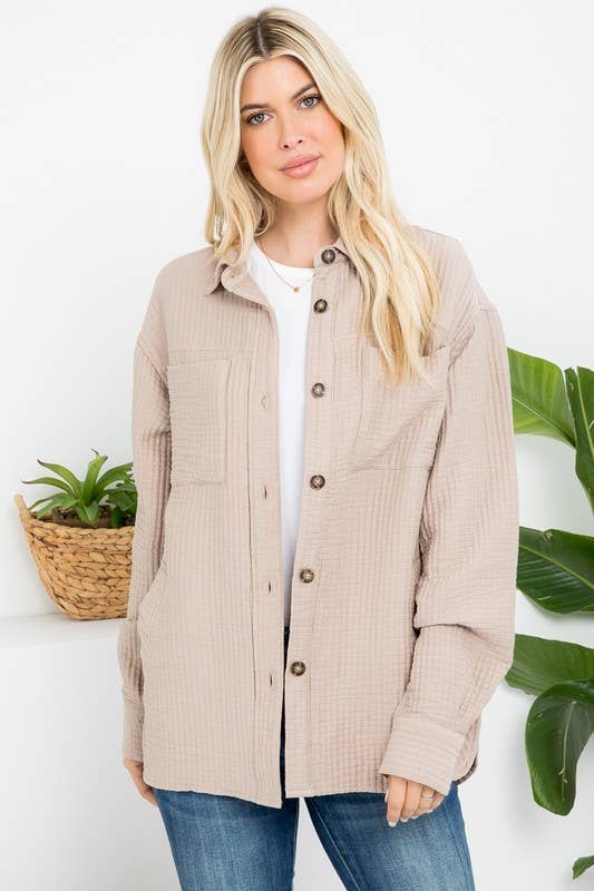 Gauze Oversized Shacket