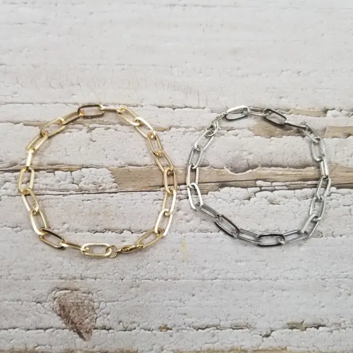 Paperclip chain bracelet