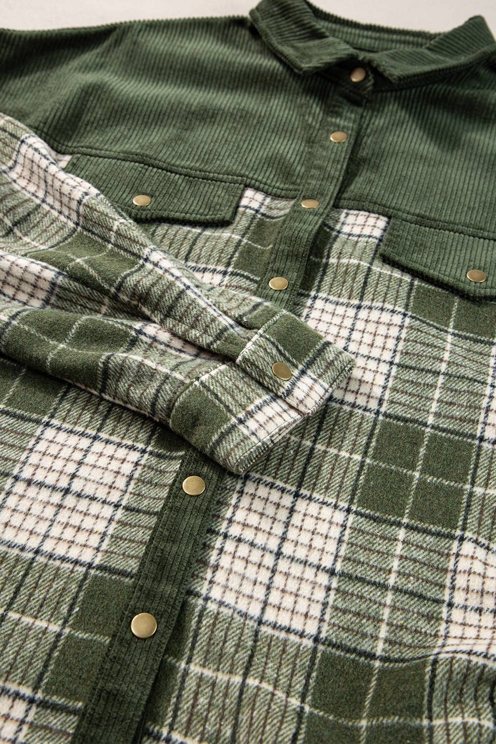 Plaid-Corduroy Coat