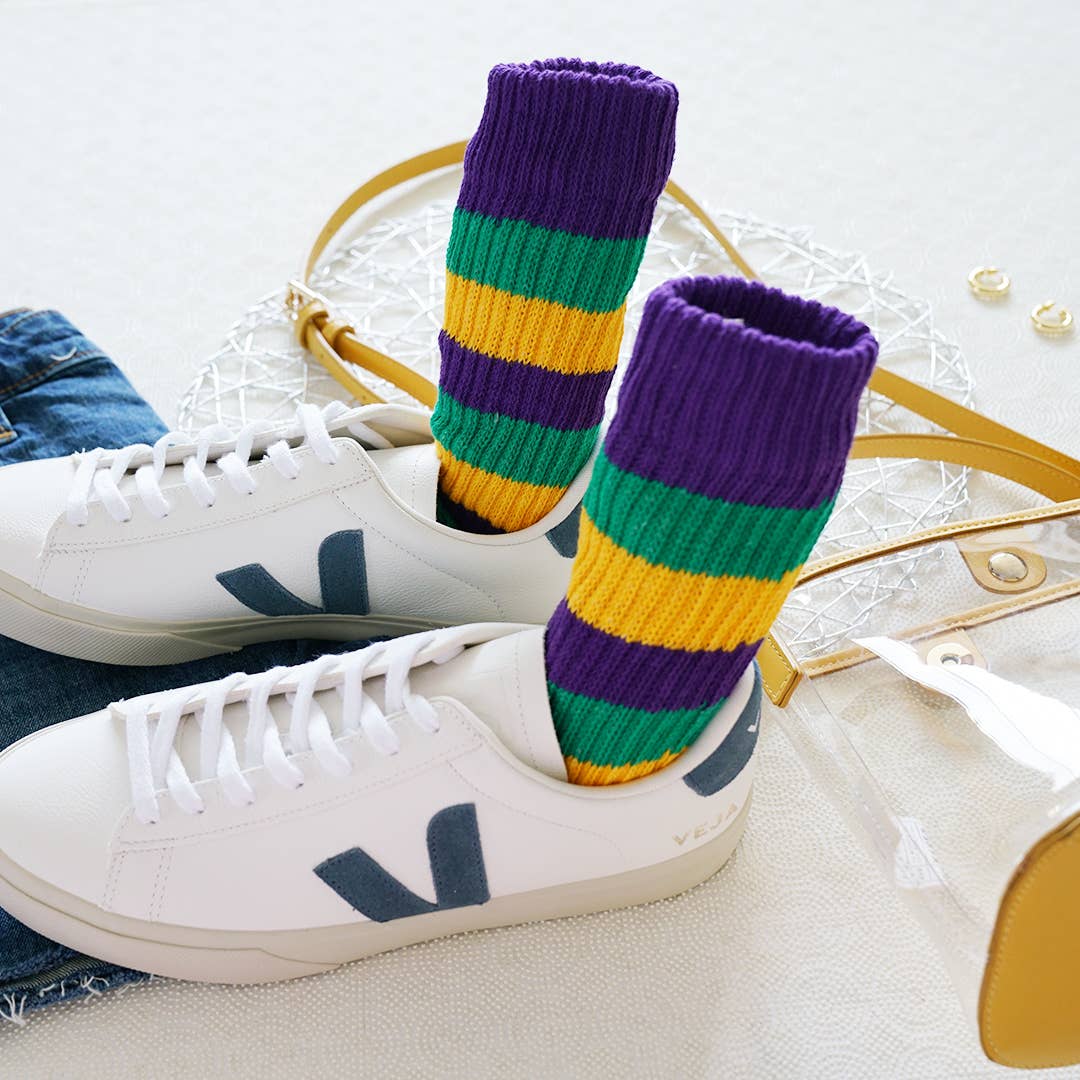 Mardi Gras Slouchy Socks