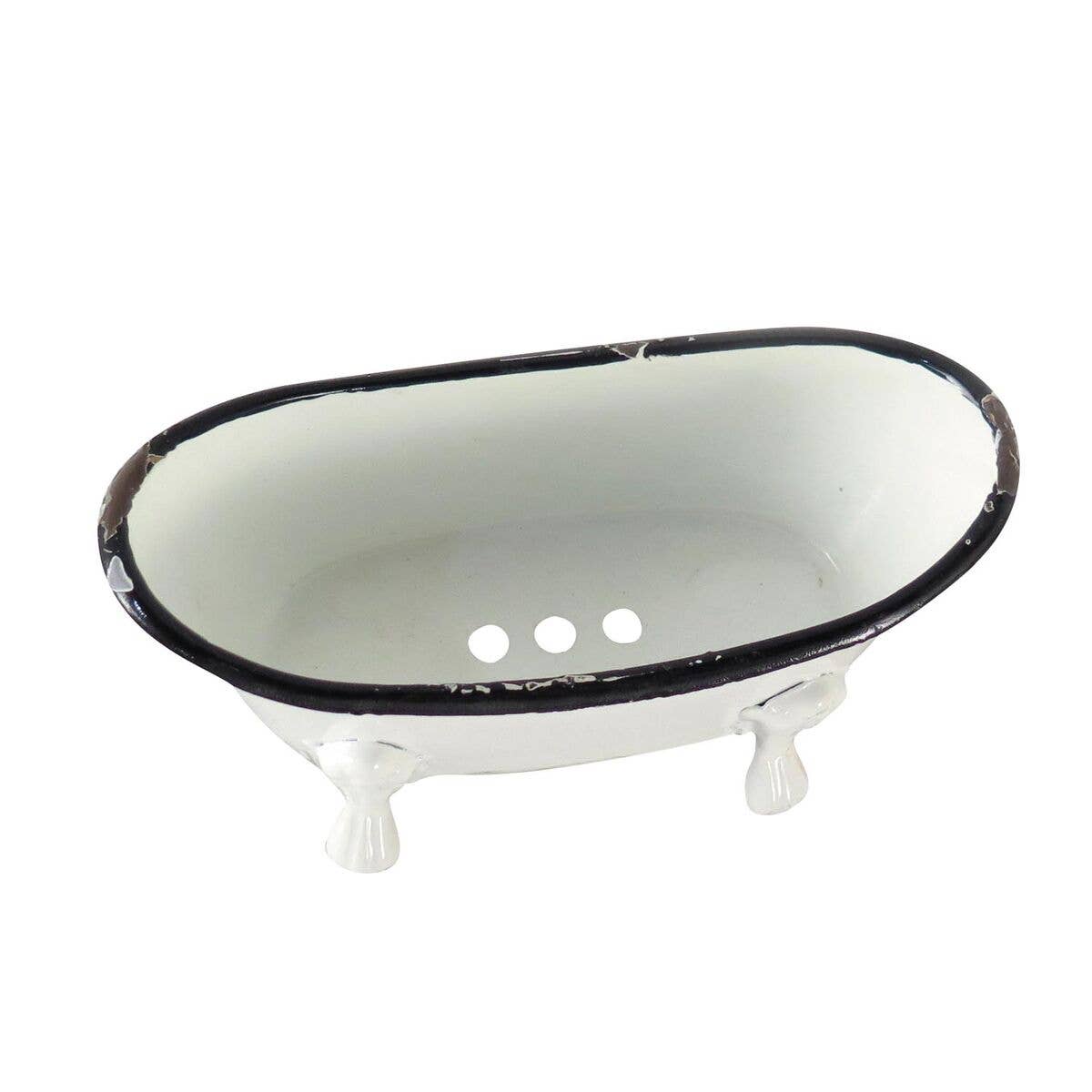 Mini Distressed Enamel Bathtub Soap Dish
