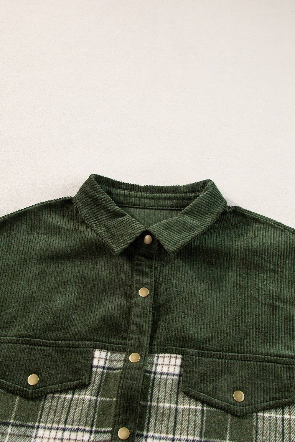 Plaid-Corduroy Coat