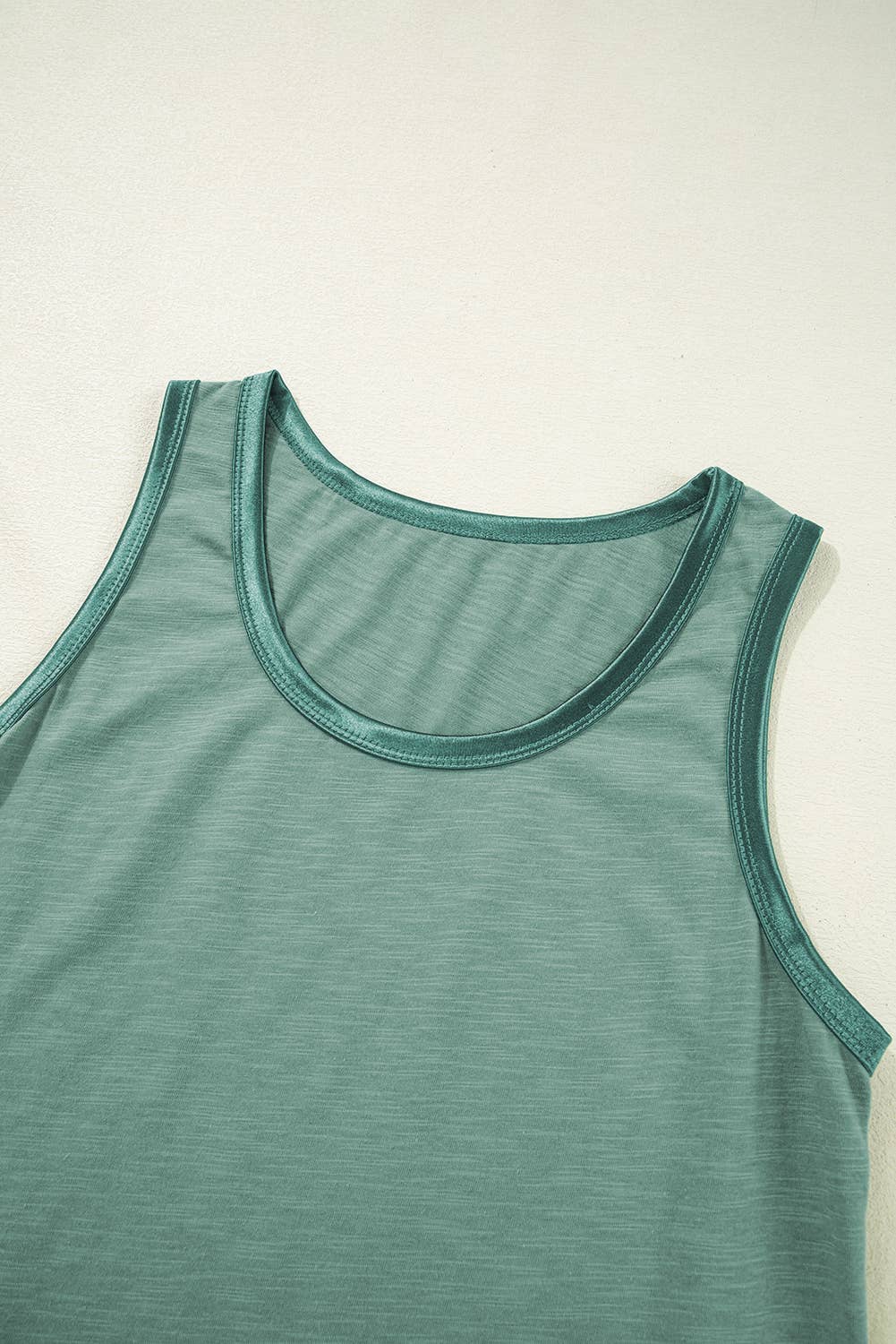 Metallic Sheen Edge Scoop Neck Tank Top