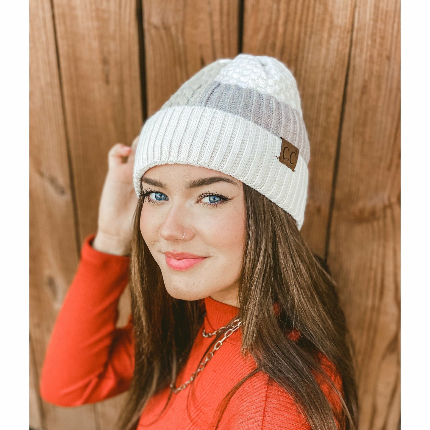 Tri-Color Cuff Beanie
