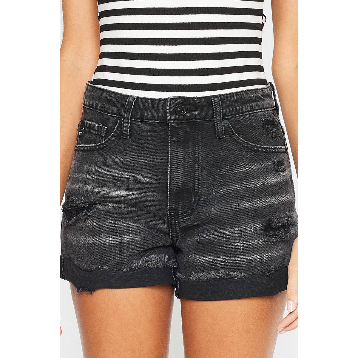 KanCan Black Denim Shorts