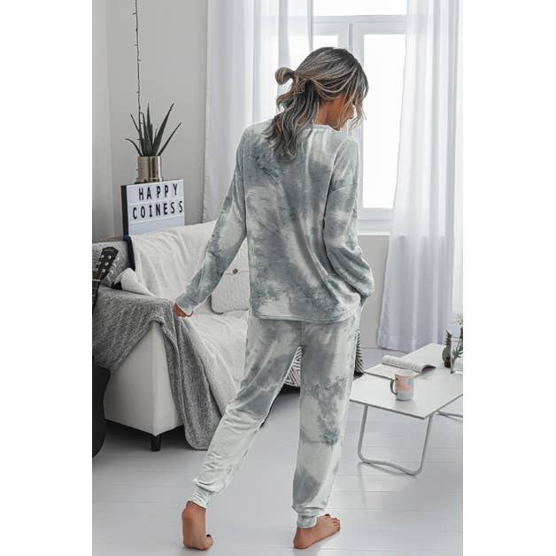 Comfy Round Neck Tie Dye Loungewear
