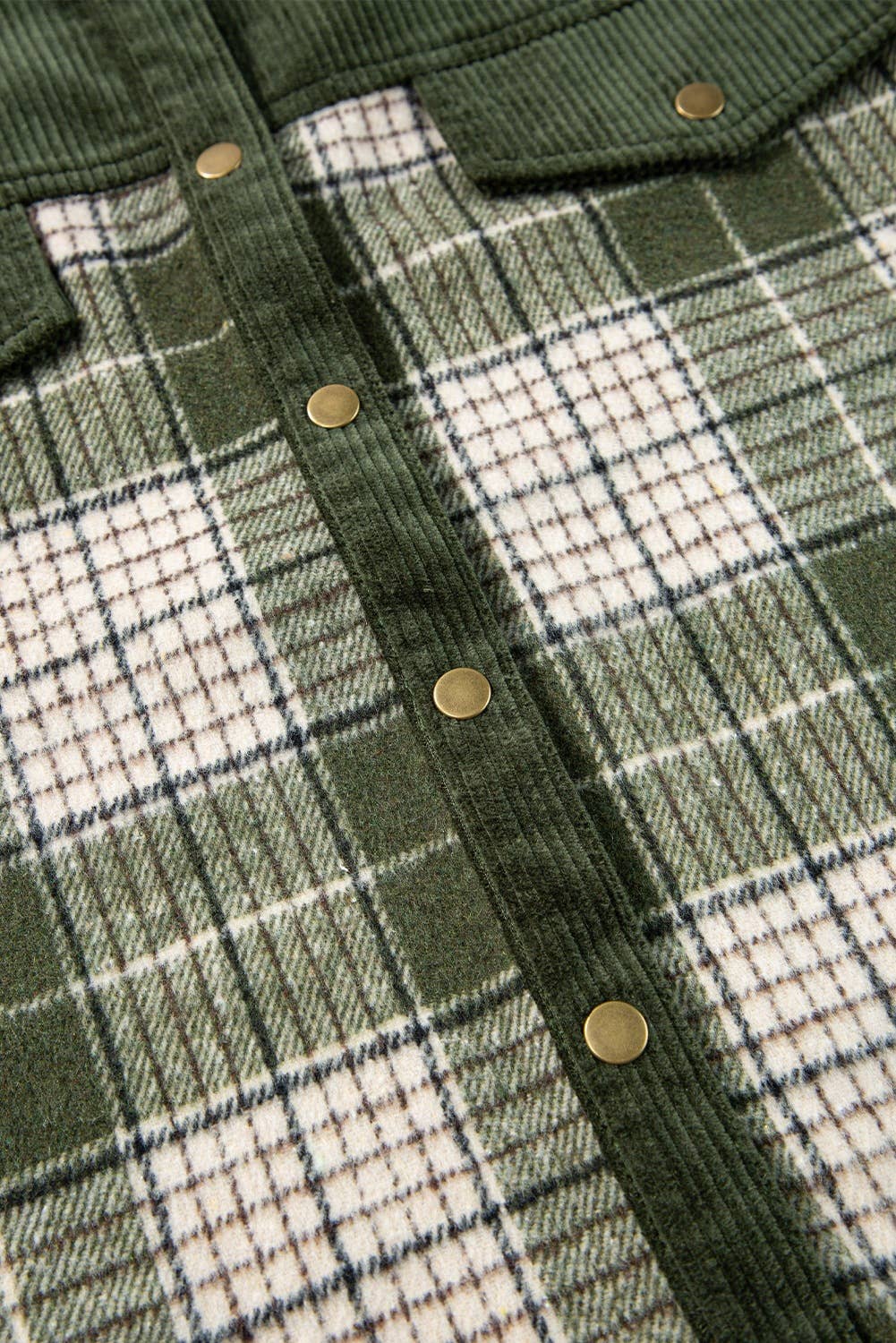 Plaid-Corduroy Coat