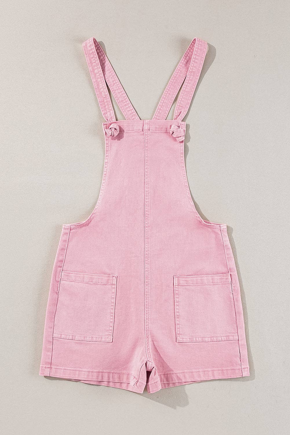 Pink Knot Denim Romper