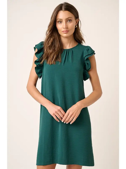 Ruffle Sleeve Mini Dress
